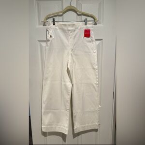 SPANX Women's white cropped wide leg pants